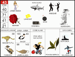 Erek Erek 43 Bergambar 2D Lengkap Buku Mimpi